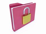 red folder icon and padlock