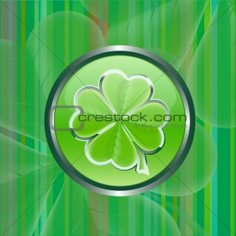 Green clover leaf vector sign on green background