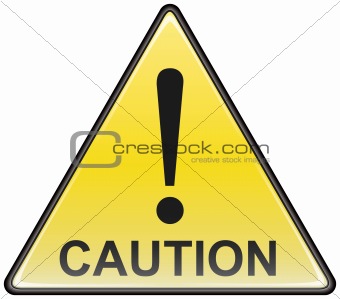 Triangular caution vector hazardous sign