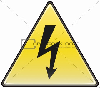 Electric hazard triangular vector sign