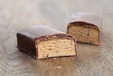 Chocolate bar with caramel and coffee filling