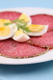 Pepper salami and eggs