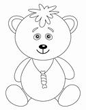 Teddy bear cub with a sweet, contour