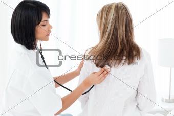 Woman with her nurse 