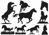 Horse silhouette collection