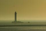 Early morning Odessa harbour lighthouse