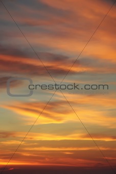 clouds at sunset on the beach
