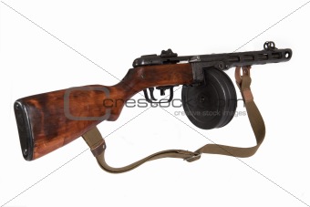 Submachine gun Shpagina sample of 1941, isolated