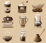 Coffee icon set.  