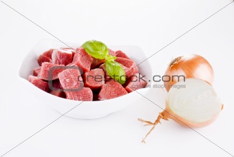 Diced beef and onion