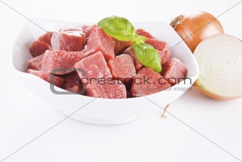 Diced beef and onion