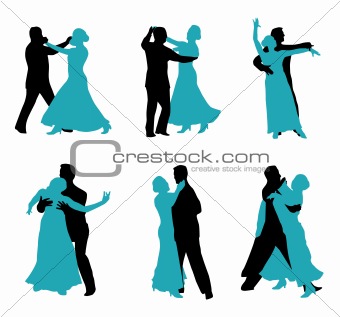 dancers isolated on white background