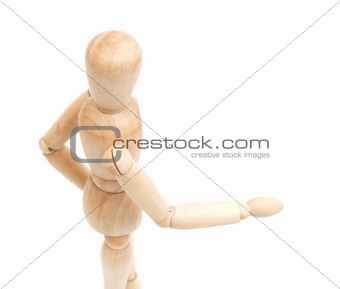 A wooden mannequin