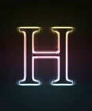 Glowing font. Shiny letter H.