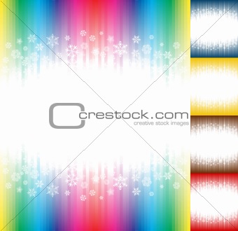 Winter snow abstract rainbow colours background