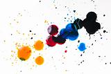 colorful ink blot on white