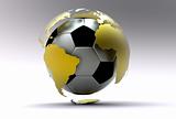 3d golden soccer ball