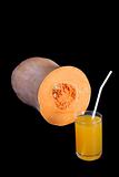 Images of a glass with the pumpkin juice, isolated