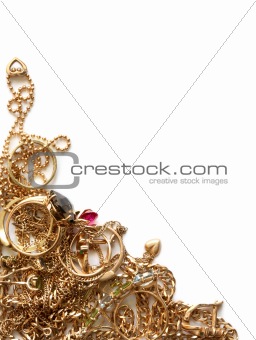 Gold Jewelry On White