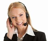 Cheerfull call center operator