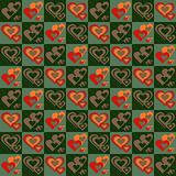 Checker pattern with hearts