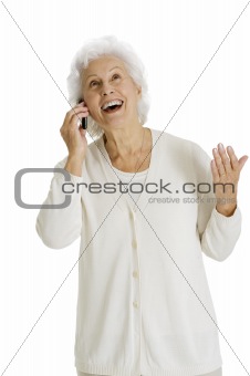 old woman with mobile
