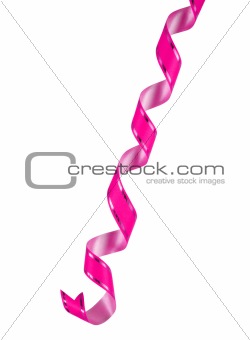 Pink decorative ribbon isolated on white background