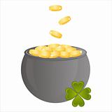 st. patrick's day pot of golden coins