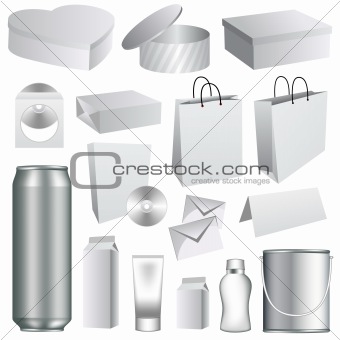 Blank packaging templates collection