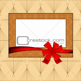 Vintage photo frame with ribbon