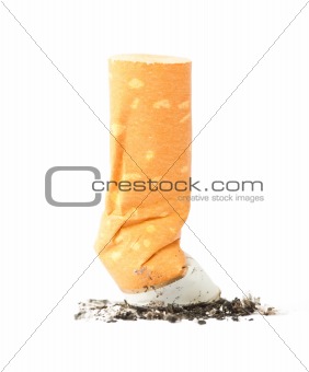 Cigarette butt with ash