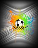 Abstract background with soccer ball. Vector