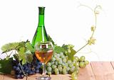 White wine and grapes composition