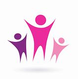 Women group / community icon  - pink