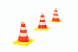 Row of road warning cones