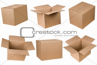 Opened and closed cardboard box