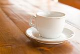 coffee cup on wooden table