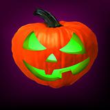 a ceramic halloween jack o lantern pumpkin. EPS 8