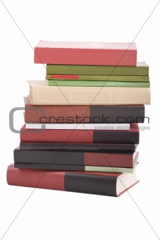 tower books arranged in stack