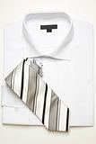 classic white shirt and striped tie
