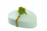 green soap with leaf
