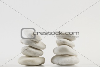 two tower of white stones