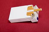 closeup of packet cigarettes