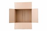 open corrugated cardboard box