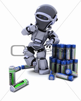 Robot with batteries