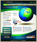 Business Solutions WebSite Template with accurate Globe illustration