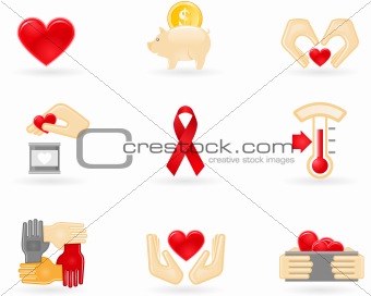 Donation and charity icons