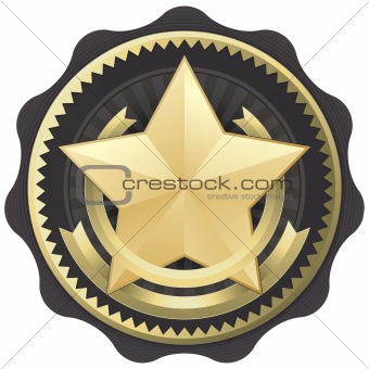 Elegant Official Seal Emblem Certification Badge or Award, Vector Illustration