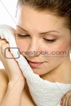 Portrait  of a girl with towel