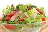 Mixed salad with strips of turkey